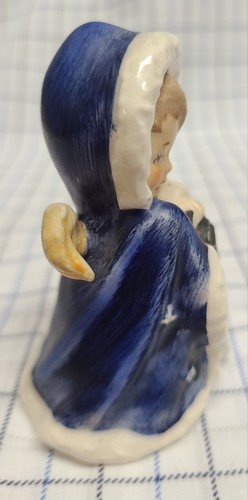 1958 Goebel West Germany Little Christmas Angel with Blue Cape, Lantern, & Wings - Picture 4 of 6
