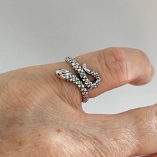 Sterling Sterling Snake Ring, Silver Ring, Reptile Ring, Animal Rings