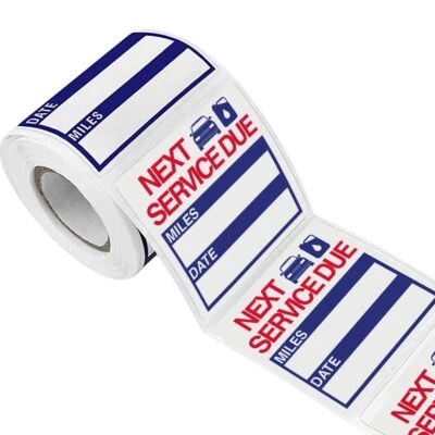 PERFORMORE 300 Pcs 2" x 2" Oil Change Reminder Stickers, Removable Vinyl Windshield Labels