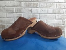 Lucky Brand Clogs Leather Amber Brown 8 Medium Very Gently Loved