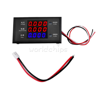 DC8V-12V 10A Digital Tube 4-digit Voltage Current Power Meter DC 0-500V 0-999W