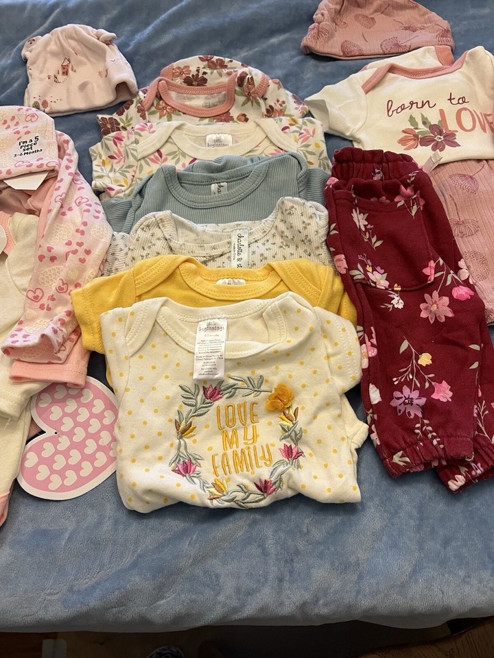 Lot Of Baby Girl Clothes Size 03 Months Garanimals, Little Beginnings