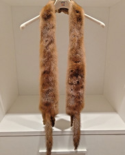 Stola di Visone Vera Pelliccia Vintage Calda Leggera Anni 80 Ottima cm 183