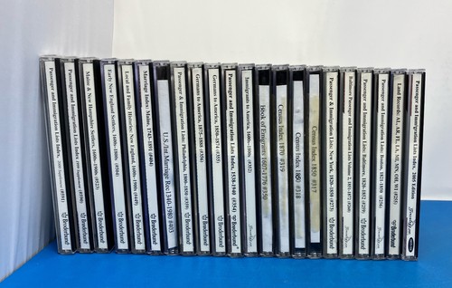 Lot of 22 Family Tree Maker CDs #255 - 591 + Passenger & Immigration Lists Index
