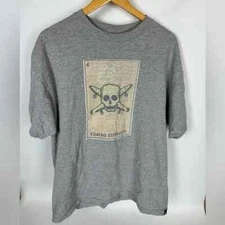 VTG Y2K Cuatro Estrellas Card Tee Four Star Skull Longboard Skate Tee Mens XL