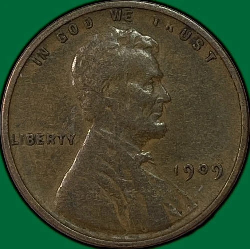 1909-VDB Lincoln Wheat Cent Very Fine VF Coin #37515