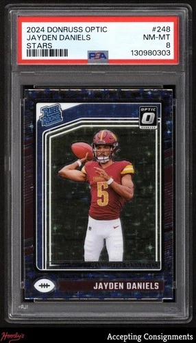 2024 Donruss Optic Stars #248 Jayden Daniels RC RATED ROOKIE PSA 8 NM-MT