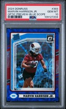 2024 PANINI DONRUSS OPTIC PREVIEW-BLUE SCOPE #393 MARVIN HARRISON JR. RC PSA 10