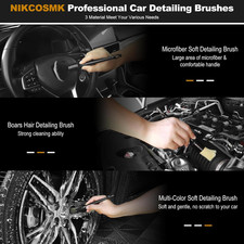 10 PCS Car Cleaning Kit Car Detailing Kit Interior Cleaner Long Bristle Horse