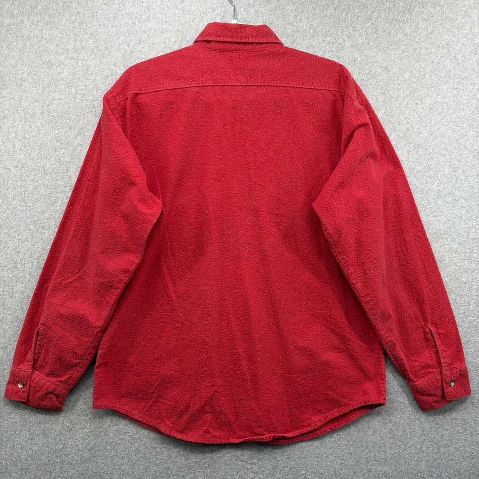 Vintage Orvis Chamois Shirt Mens Large Red Button Front Made in USA Long Sleeve - Image 4 of 4