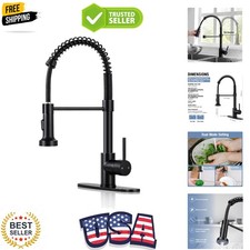 Kitchen Faucets with Pull Down Sprayer Matte Black - Dual Mode Setting Single...