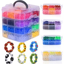 5000Pcs Pony Beads, 1.5KG/3.31lb, Boxed Beads for Bracelets Making, 6mm x 9mm
