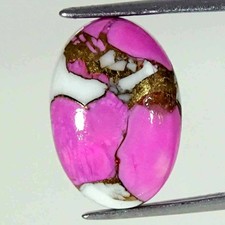 06.30Cts Cotton Candy Pink Copper Turquoise Oval Cabochon Loose Gemstone