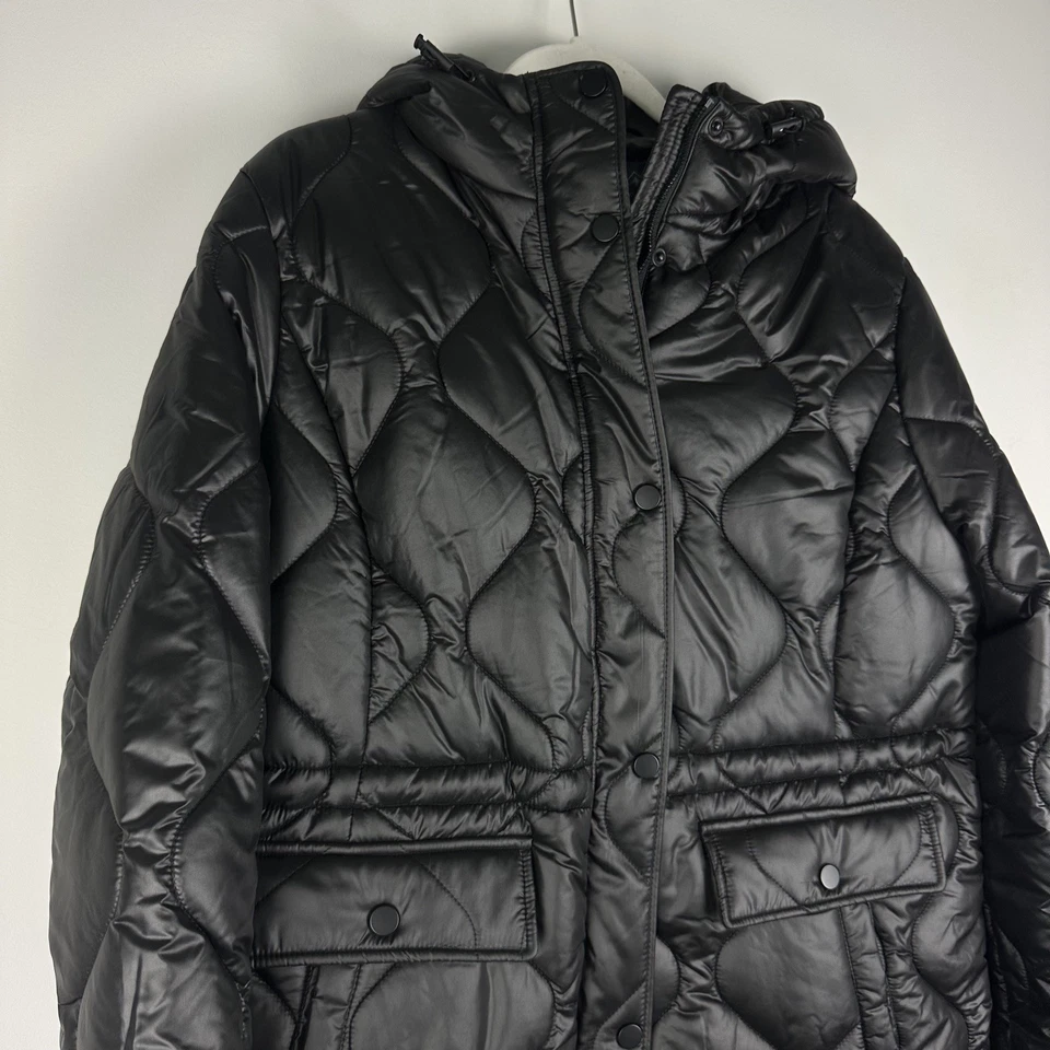 Chaqueta acolchada acolchada negra con cremallera St John's Bay para mujer talla L nueva con etiquetas invierno Foto 2 de 4