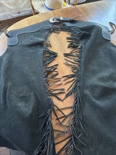 leather chaps Basketweave Top &Buckle In Back,waist 34-41”,upper Thigh24”,knee17