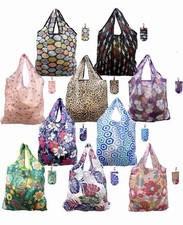 Lot of 10 Foldable Reusable Washable Shopping Grocery Bags- New 01 