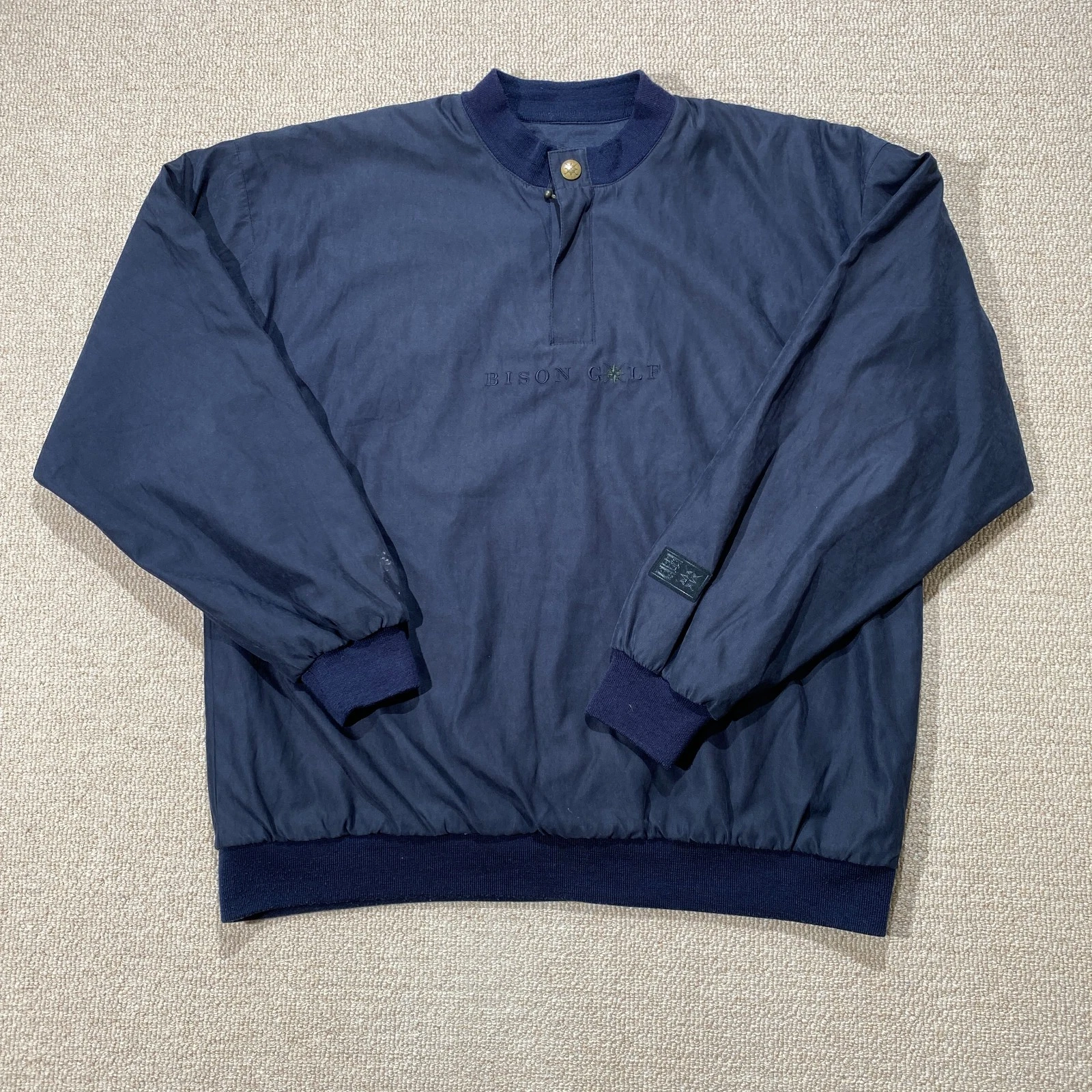 VINTAGE Bison Club Windbreaker Jacket Mens XXL Golf Shell Weatherproof Pullover