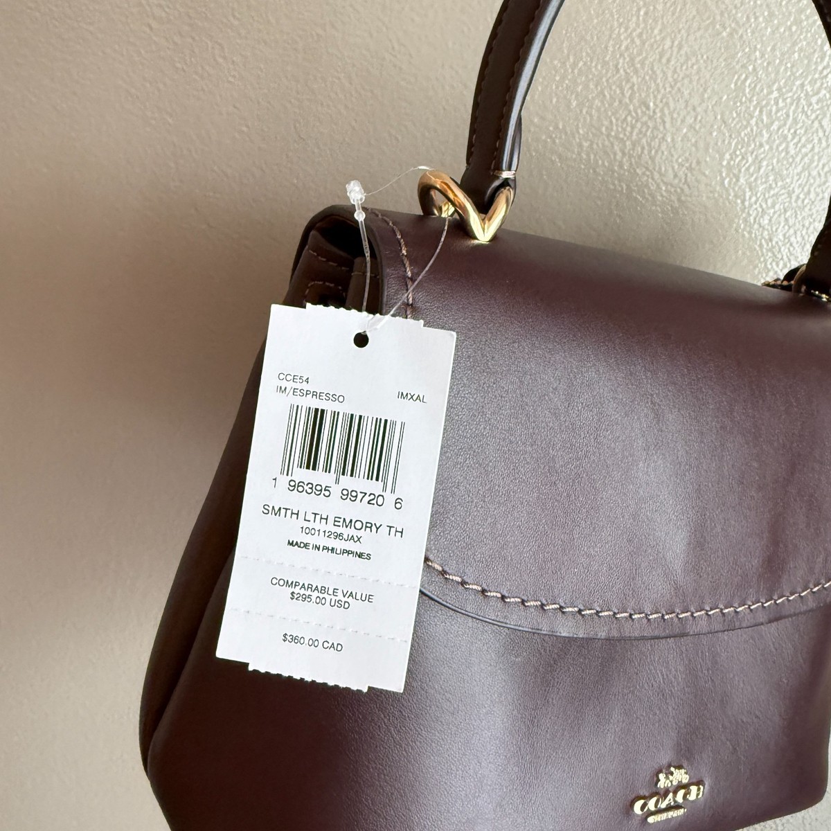 Coach Emory Top Handle Bag CCE54 smooth leather/Espresso | eBay