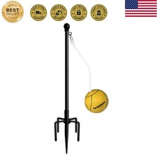 Heavy-Duty Tetherball Set with Sturdy 5-Prong Base - Ideal for Backyard Play