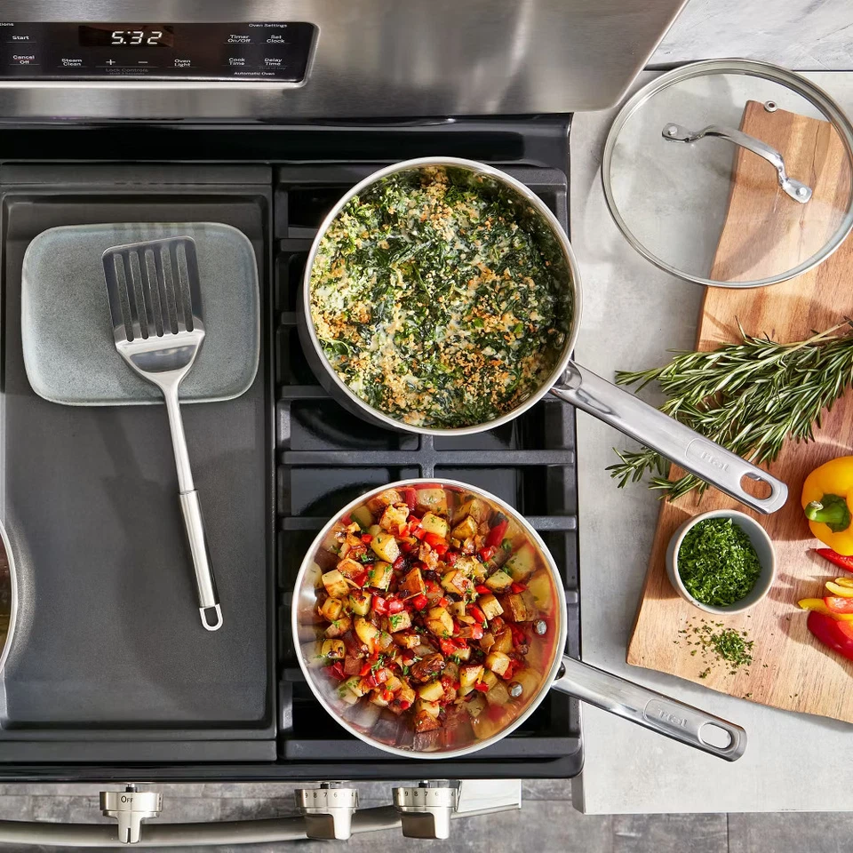 Panelas de aço inoxidável T-fal Performa, conjunto de 14 peças, prata - Imagem 4 de 4