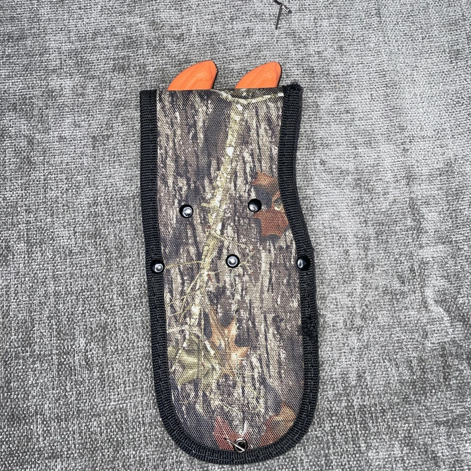 Juego de cuchillos de borde para exteriores caza mango naranja ciervo caza dos cuchillos y funda Foto 4 de 4