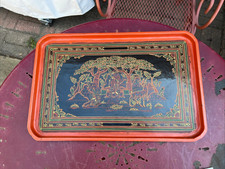 VTG Mid-Century Burmese Lacquerware Yun Technique  Serving Tray