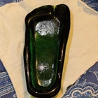 vintage blenko big foot ashtray molded green glass