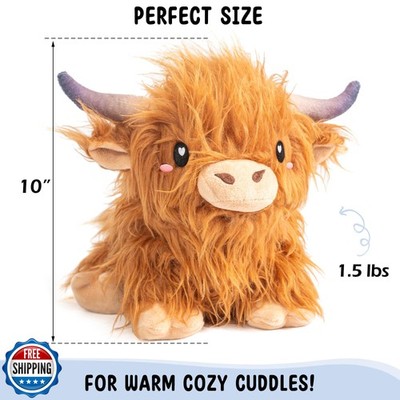 Happy Fuel Highland Cow Microwavable 1.5lbs Unscented Heating Pad for Women a...