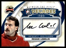 2011-12 In The Game Between Pipes Authentic Goaliegraph Reggie Lemelin Auto