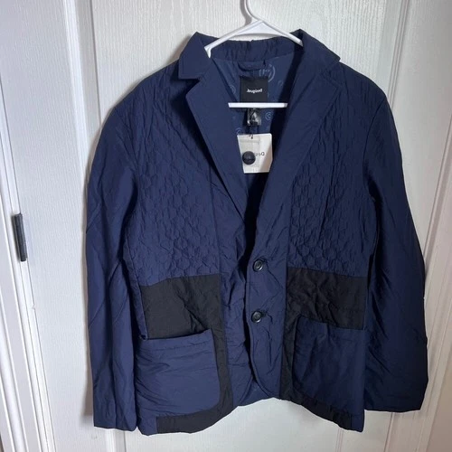 Desigual Adler Navy Quilted Hybrid Blazer Jacket Men's Size Medium NWT - product listing photo