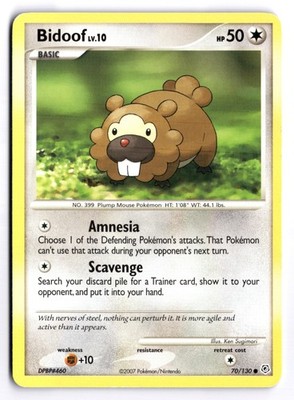 Bidoof - DP #70/130 Diamond and Pearl Common Normal MP