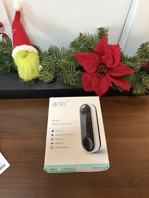 Arlo AVD1001-100NAS Wired Video Doorbell - Black  Fast Ship   New And Sealed