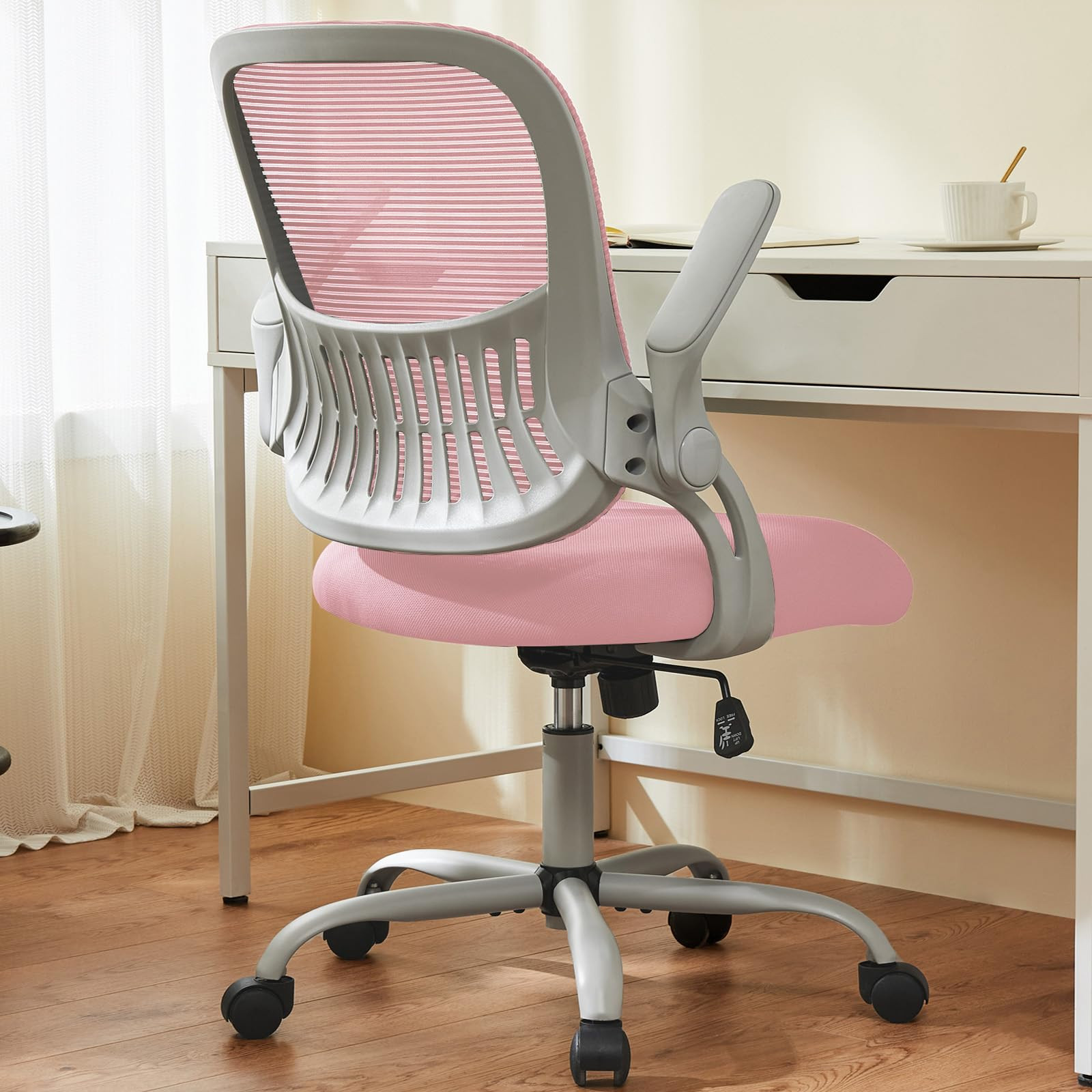 Ergonomic Mid-Back Mesh Office Chair with Swivel & Rolling Wheels