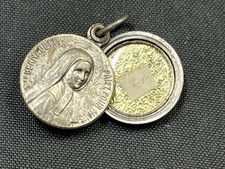Fabric Touched Saint St Bernadette Patron Of The Poor Catholic Slide Medal Relic