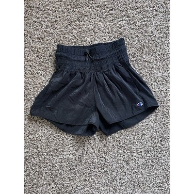 Champion Womens Black High Waisted Smocked Athletic Shorts Size M M9270