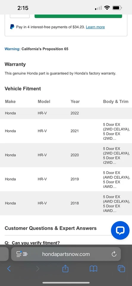 Tapetes de assoalho Honda HRV 2018-22, parede alta para todas as estações, 08P13-T7S311A fabricante de equipamento original novos na caixa - Imagem 2 de 4