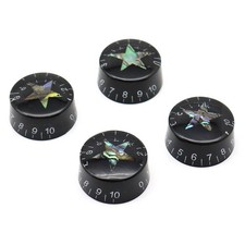 4Pcs Acrylic Guitar Knobs Speed Volume Tone Control Knobs Black Abalone Star