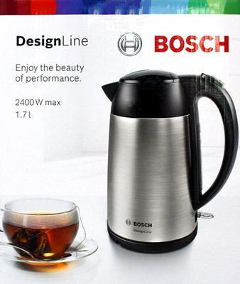 Bosch Wasserkocher Edelstahl 1,7 Liter 2400 Watt TWK3P420 