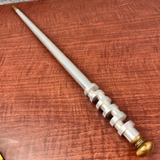 19” Swagger Stick- Custom Machined Aluminum Brass Casing Tips Vintage