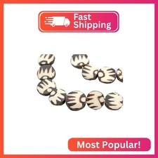 The Bead Chest Batik Bone Beads - Full Strand of Fair Trade African Beads Circu