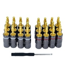 4mm Audio Plug Jack Banana Plugs for Speaker Wire 24K Gold Plated Banana Adap...