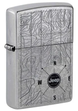 Zippo 48765, Jeep-Made To Explore Design, Street Chrome Lighter, NEW
