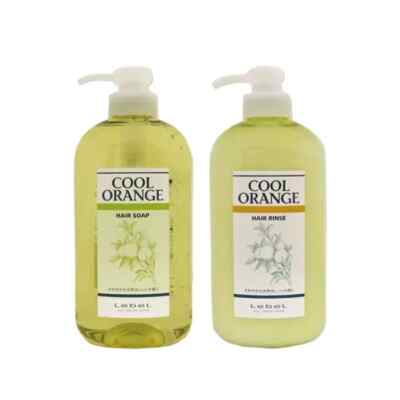 LebeL Cool Orange Hair Soap Shampoo 600ml & Hair Rinse 600ml