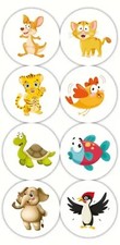 500 pcs Sticker Seals Roll 8 Cute Cartoon Small Animals Semi Gloss Self Adhesive