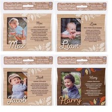 Wooden Picture Frame Personalised Kids Unique Gift Rustic Poems Boys Names A-Z