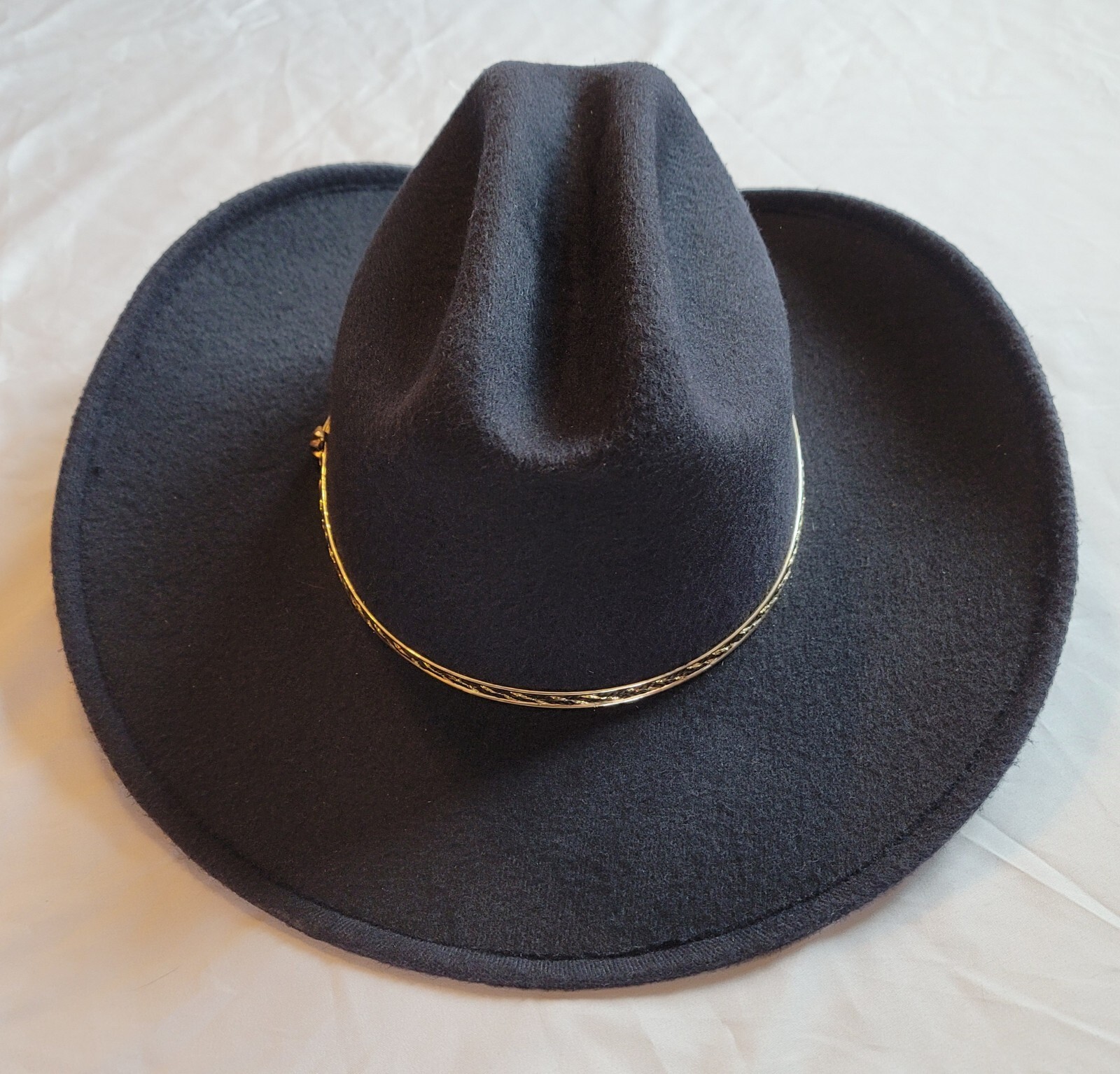 J.R. Palacios Black Wool Felt Cowboy Hat SZ 58 7 1/4 3.75” brim Made in
