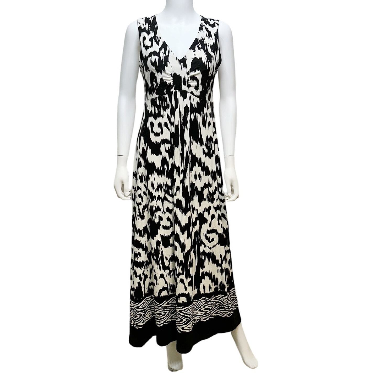 CHICOS Maxi Dress Sleeveless Stretchy Heavyweight Rayon Jersey Knit Sz 1 M/8-image