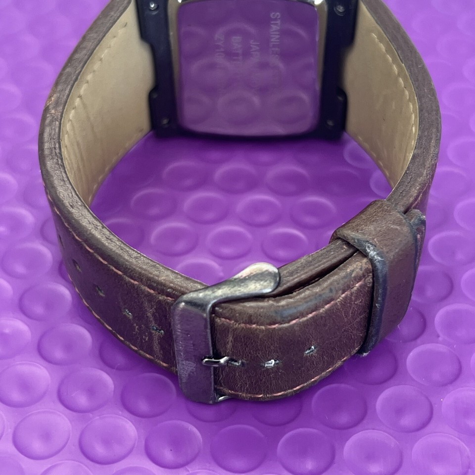 ️ Zoo York Men's Watch Zy1001a12611 Movement S/S Brown Leather Band eBay