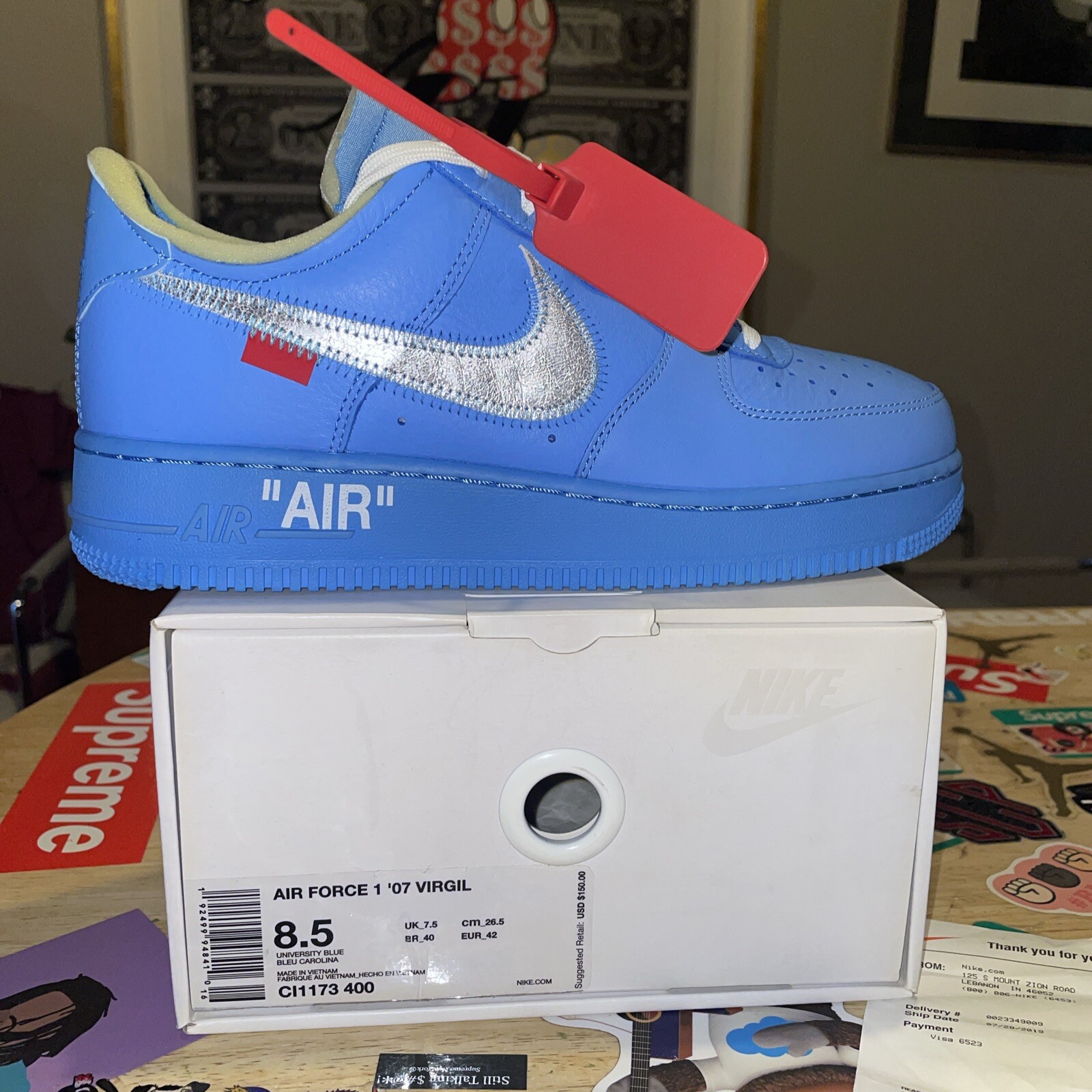 OFF WHITE X NIKE Taglia 8 5 Nike Air Force 1 Low '07 x Off White MCA con ricevuta nuove DS OG tutte