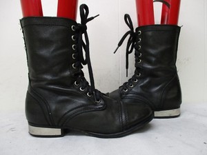 dark green combat boots